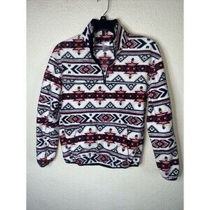 Western fleece sweater Aztec Tribal girls kid XS (1) 3/4 Zip country ranch farm